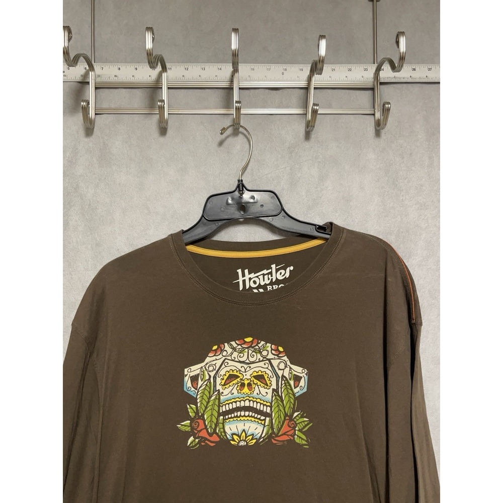 Howler Bros Shirt Men XXL Brown Aztec Tribal Monkey Heed The Call Graphic Tee